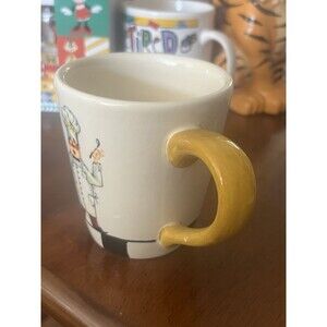 VTG Tabletops Gallery Le Chef Cooking Design Hand Painted Coffee Mug Cup Checks